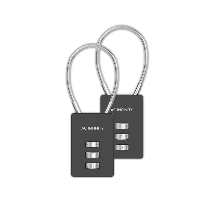 Ac Infinity Dual-Packed Combination Lock With Flexible Steel Cable – Security Access For Grow Tents 1