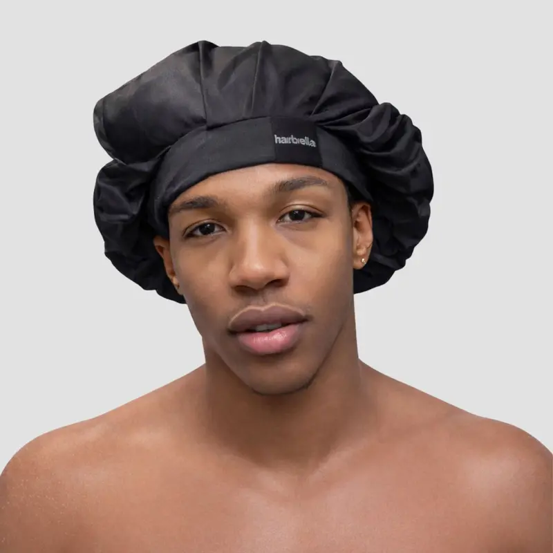 Adjustable Waterproof Shower Cap For Men With Satin Lining 1