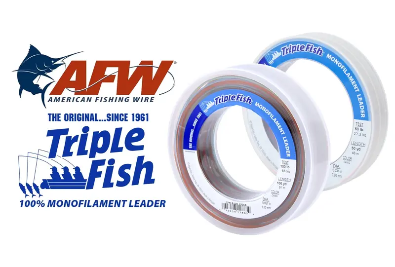 Afw Triple-Fish Monofilament Leader – Abrasion-Resistant, Low-Visibility Fishing Leader 1