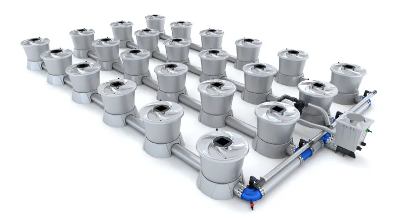 Alien Dwc V-System Hydroponic Kit – 24-Pot, 4-Row Deep Water Culture Setup 1