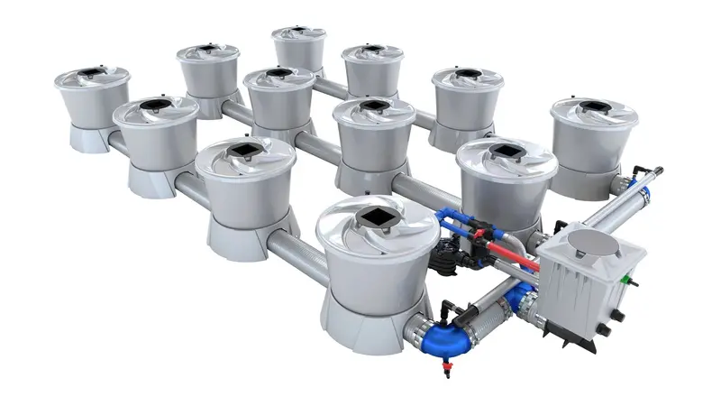 Alien Hydroponics V-System 12-Pot Triple-Row Hydroponic Setup 1