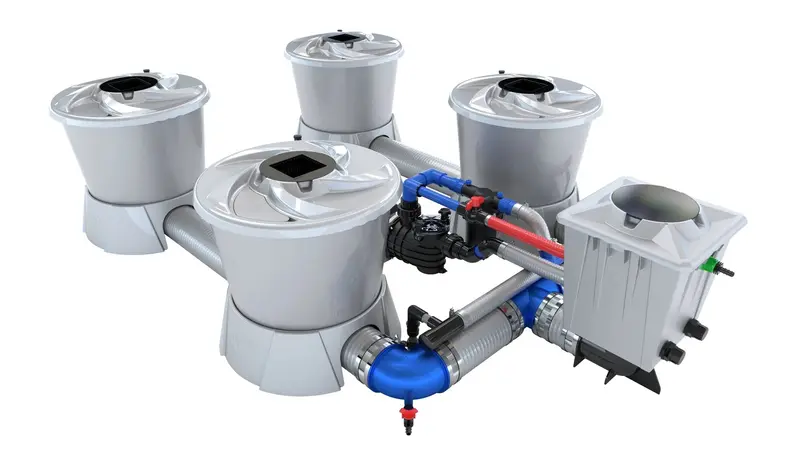 Alien Hydroponics V-System – 4-Pot, 2-Row Modular Hydroponic Growing Kit 1