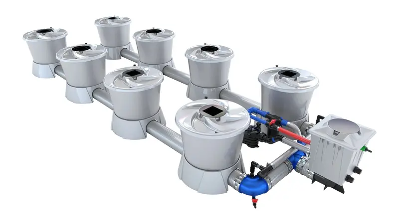 Alien Hydroponics V-System 8-Pot Dual-Row Hydroponic Kit 1