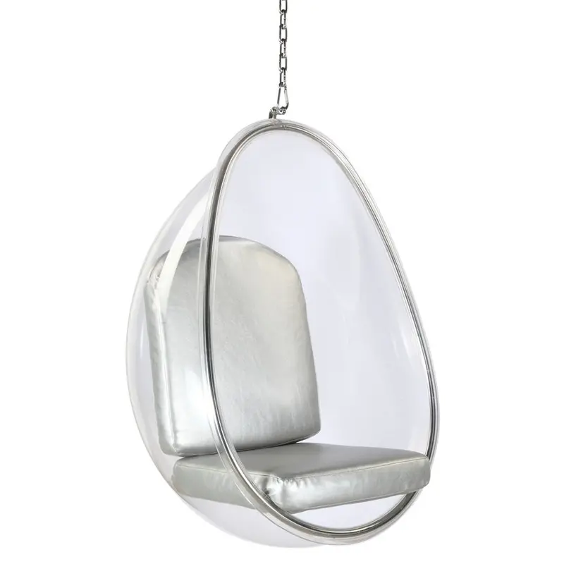 America Luxury Silver Hanging Swing Chair – Modern Metal Frame Design 1