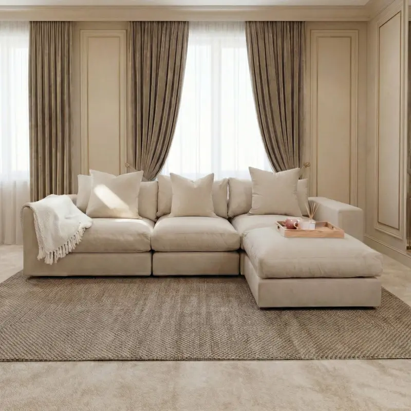 Beige Hampshire Three-Seat Modular Sofa 1