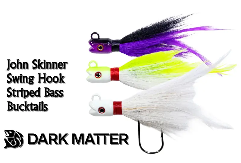 Dark Matter John Skinner Swing Hook Striped Bass Bucktail Jigs 1