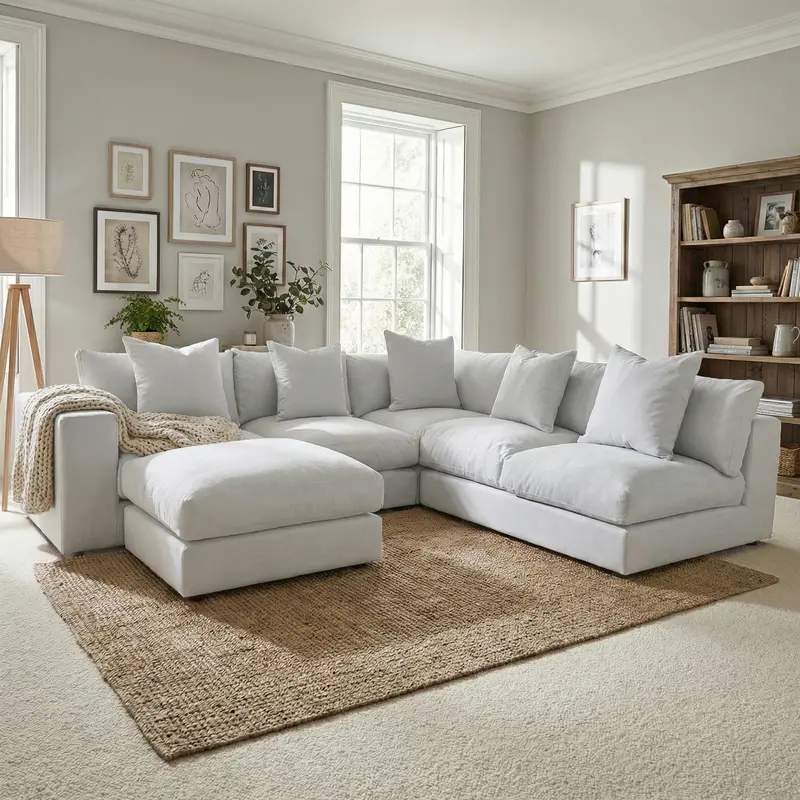 Dove Grey Hampshire Modular Corner Seating Unit 1