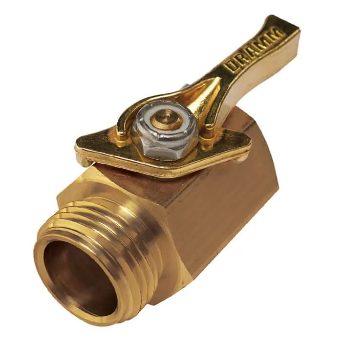 Dramm Heavy-Duty Brass Inline Shut-Off Valve 1