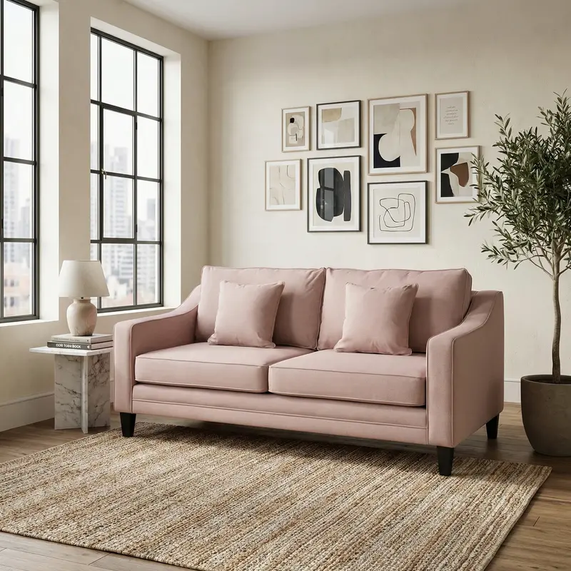 Dusky Pink Wiltshire Two-Seater Sofa 1