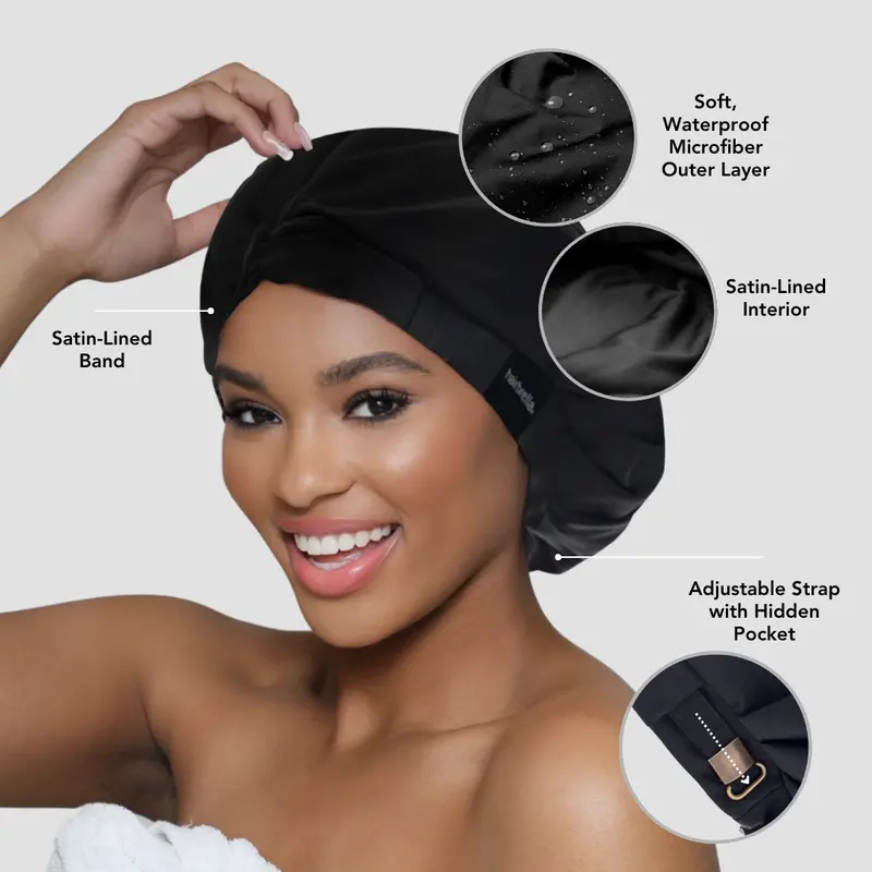 Gym Girlie Bundle: Satin Bandana + Shower Cap – $10 Off 1