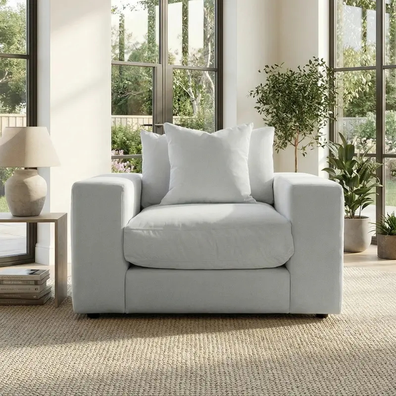 Hampshire Modular Armchair – Soft Dove Grey Fabric 1
