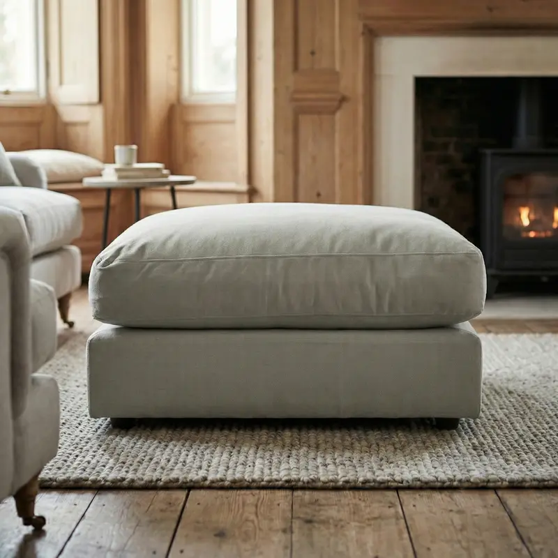 Hampshire Modular Footstool – Classic Grey Matching Fabric 1