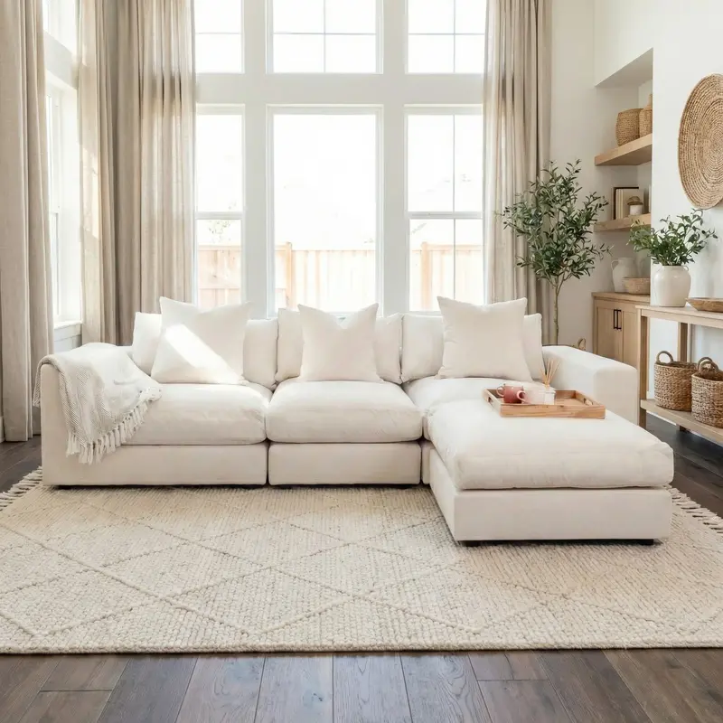 Ivory Hampshire Modular 3-Seater Sofa 1