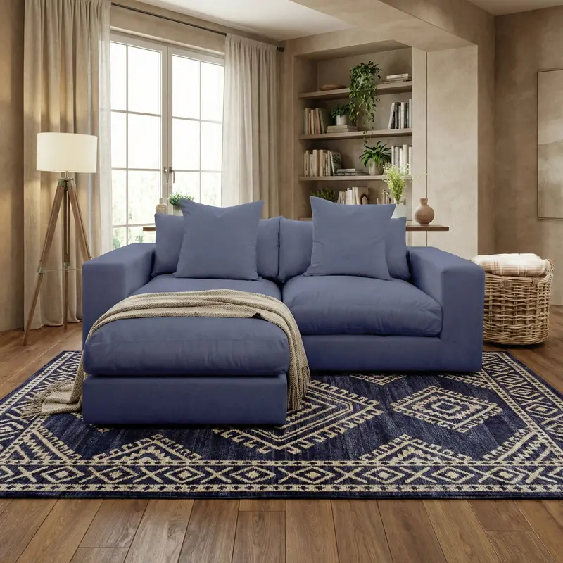 Midnight Blue Hampshire Two-Seat Modular Sofa 1