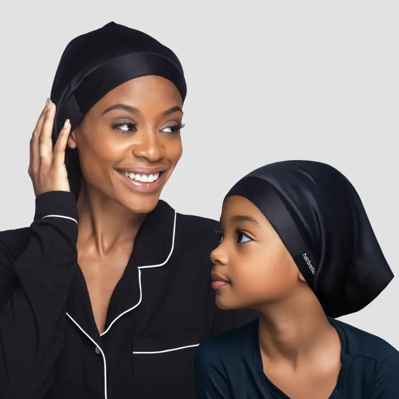 Mini + Me Satin Sleep Cap Duo For Parent & Child 1
