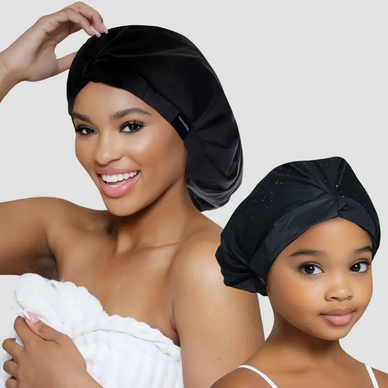 Mini + Me Waterproof Shower Cap Set (2-Piece) 1