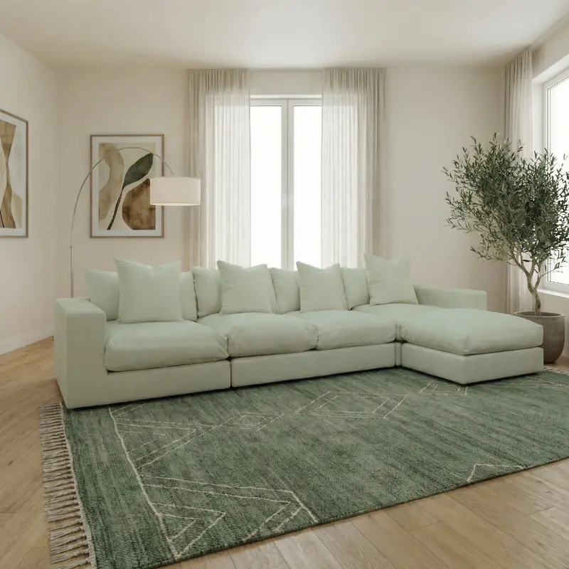 Moss Green Hampshire Four-Seat Modular Sofa 1
