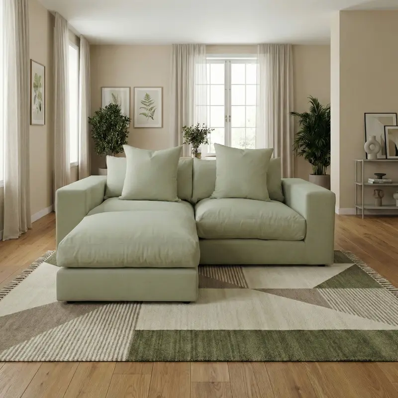 Moss Green Hampshire Two-Seat Modular Sofa 1
