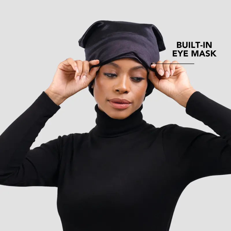 Nap Cap™ With Hidden Eye Mask And Premium Satin Interior 1