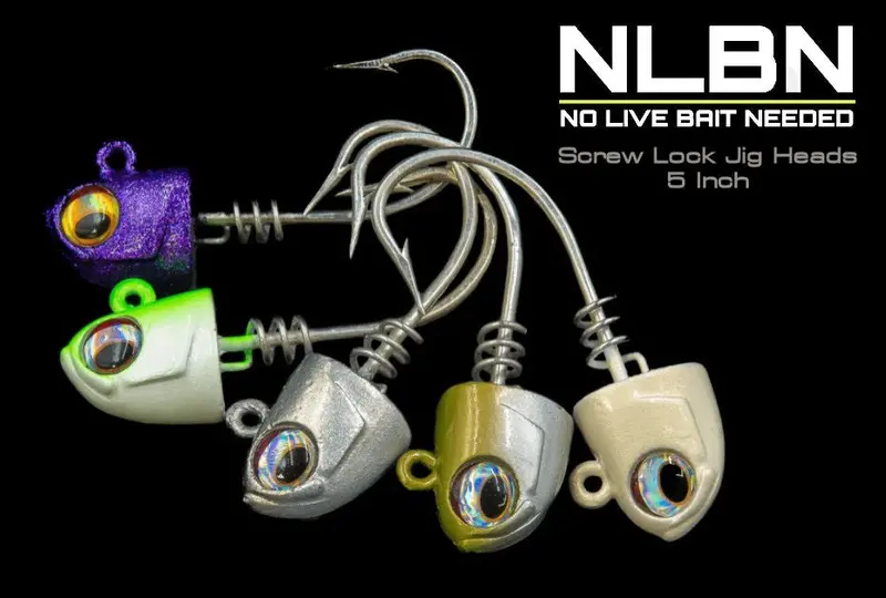 Nlbn Screw-Lock Jig Heads – 5-Inch No-Live-Bait Trolling Setup 1
