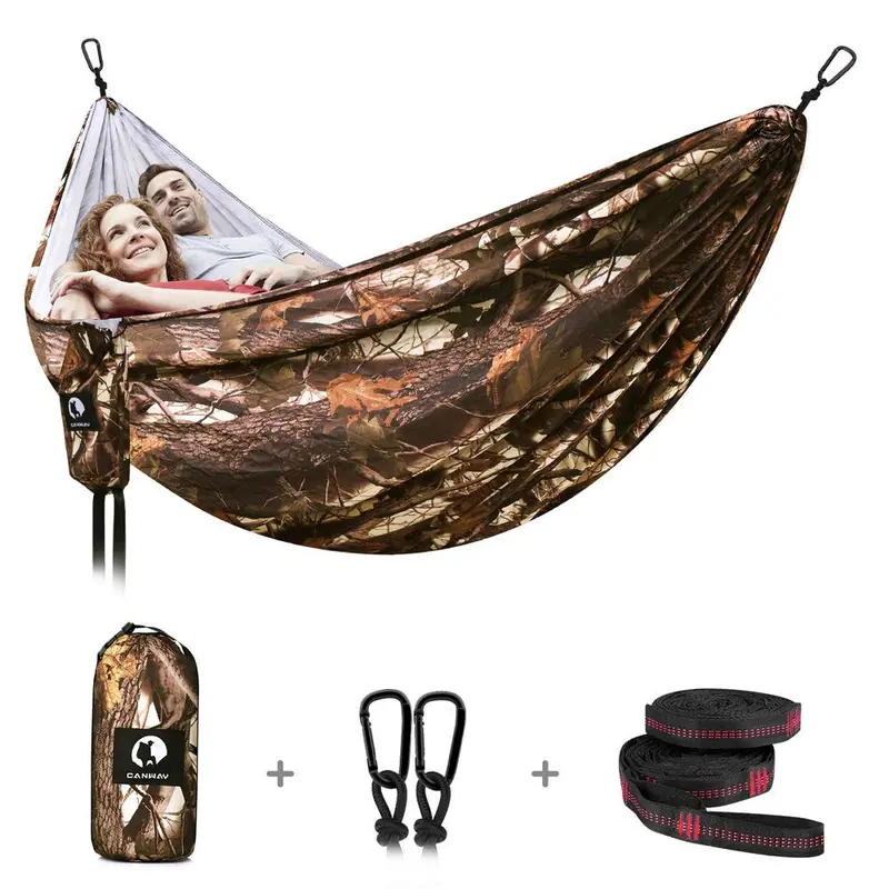 Rip-Resistant Parachute Nylon Double Hammock – Canway Outdoor Ready 1