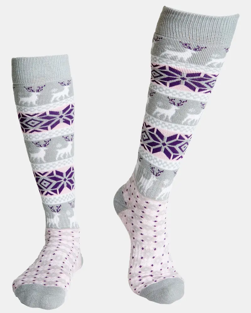 Rojo Nordic Snowflake Pattern Ski Socks 2