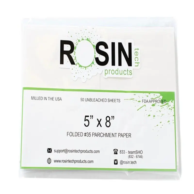 Rosin Tech Pre-Folded Parchment Paper – 5" × 8", Food-Grade, 100-Sheet Pack 1
