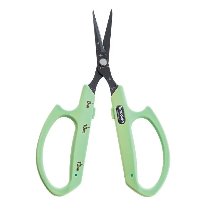 Saboten Fluorine-Coated Angled Trimming Scissors – Green (Pt-2) 1