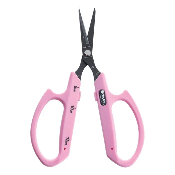 Saboten Fluorine-Coated Angled Trimming Scissors – Pink (Pt-2) 1