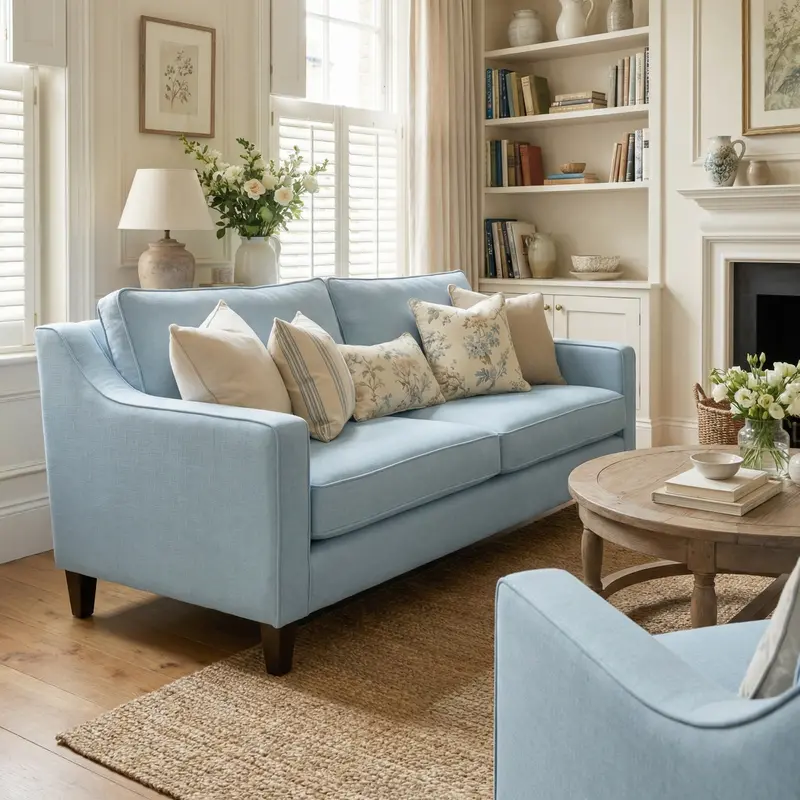 Sky Blue Wiltshire Two-Seater Sofa 1