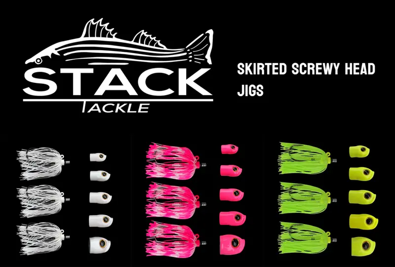 Stack Tackle Skirted Screwy Head Jigs – Versatile Leadhead Jigs With Custom Skirts 1