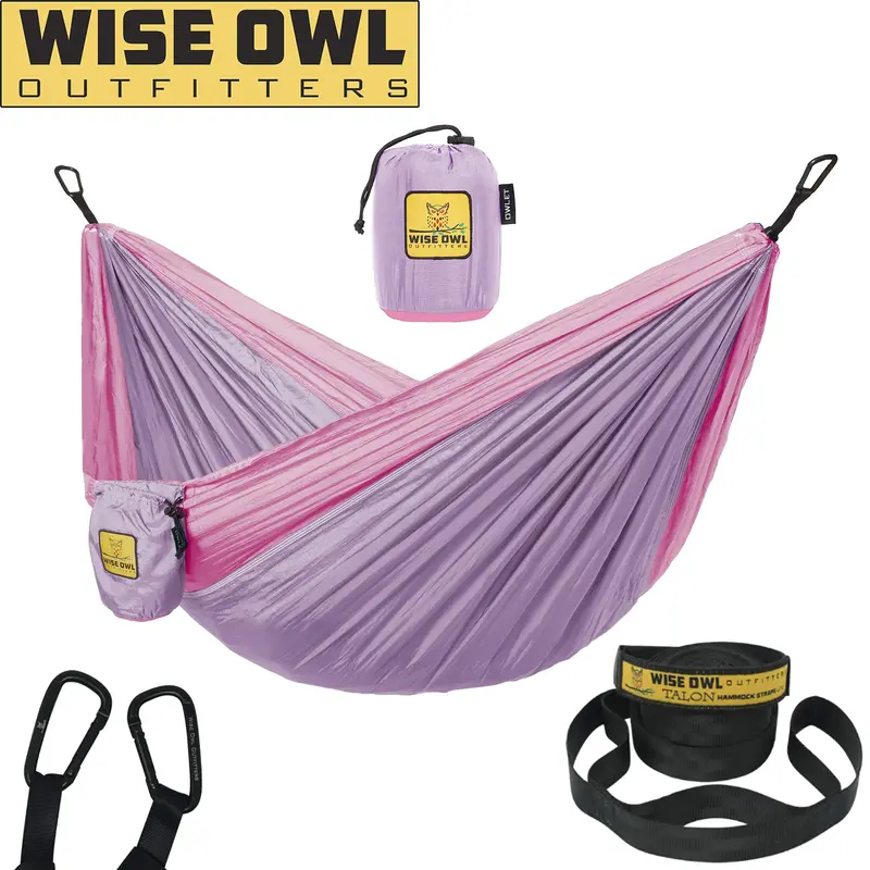 Wise Owl Outfitters Premium Camping Hammock – Durable & Packable 1
