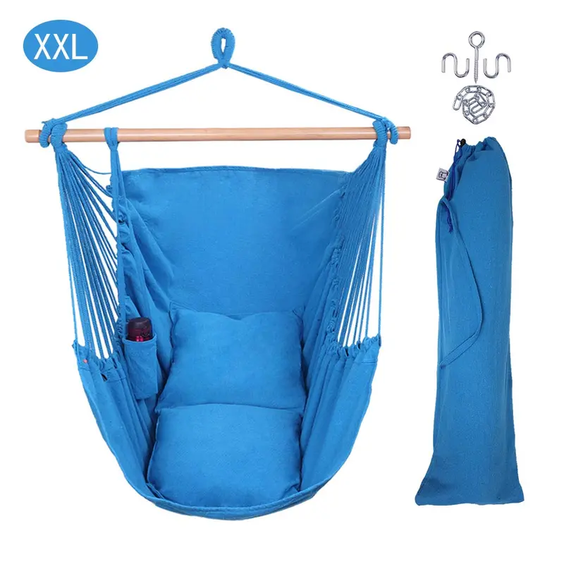 Xxl Rope Hammock Chair With Plush Pillows – Oncloud Comfort Swing 1