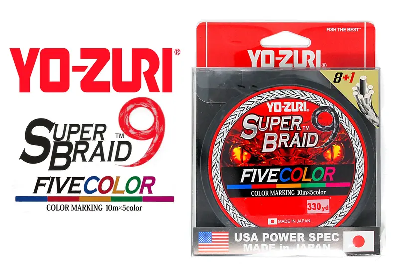 Yo-Zuri Superbraid 9 Braided Fishing Line – Five-Color Visibility System 1